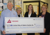 Adams Employees contribute $9,212 to the United Way Campaign